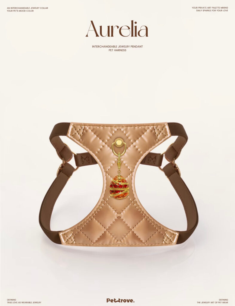 Luxury Champagne Gold Jewelry Dog /Cat Harness