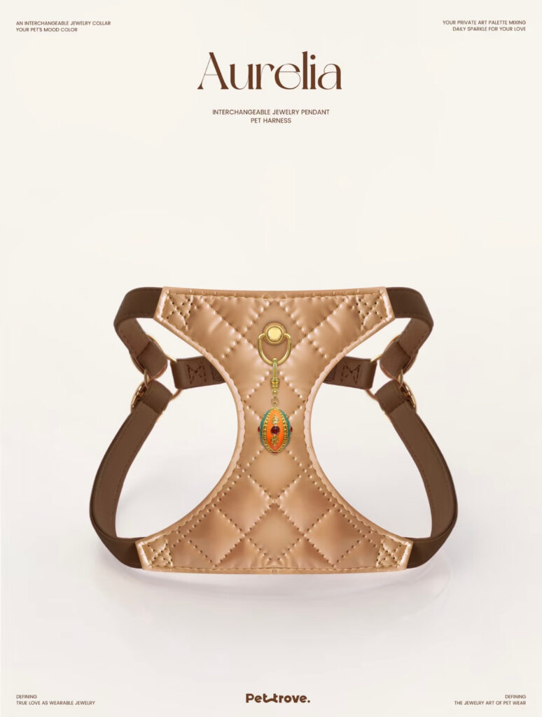 Luxury Champagne Gold Jewelry Dog /Cat Harness