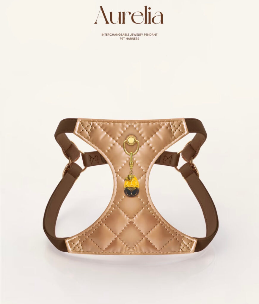 Luxury Champagne Gold Jewelry Dog /Cat Harness style 4
