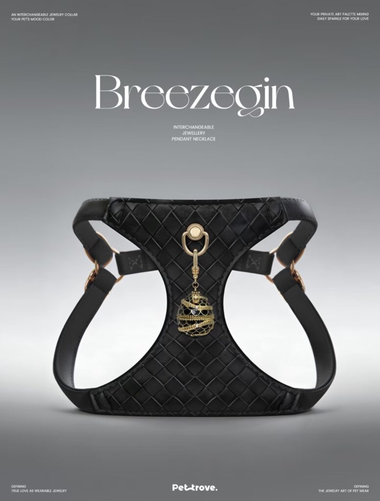 Classic Black Braided Jewelry Dog/Cat Harness style 4