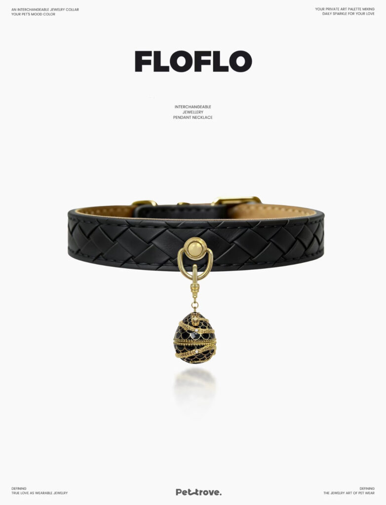 Classic Black Braided Jewelry Dog/Cat Collar style 4