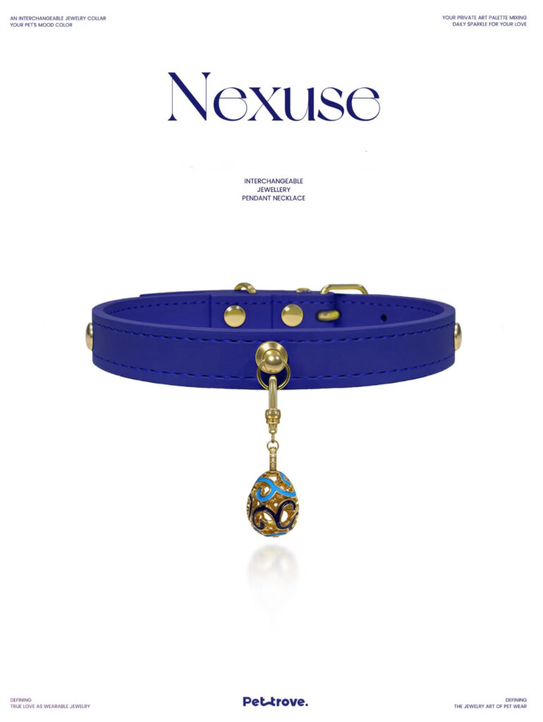 Royal Blue Crystal  cat/dog collar. style 4
