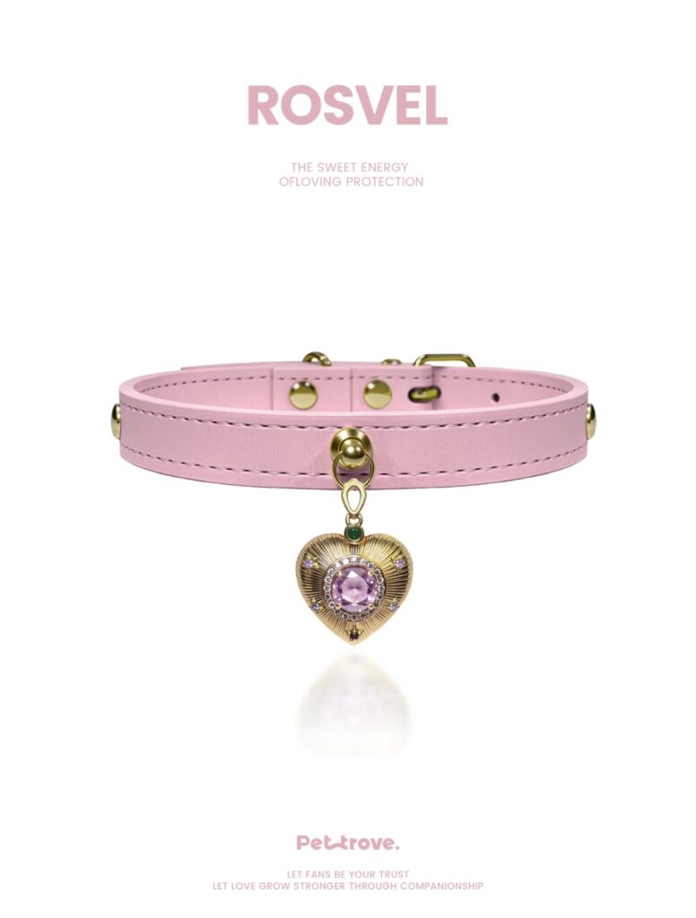 Light‑pink Rhinestone Collar for Cats & Dogs