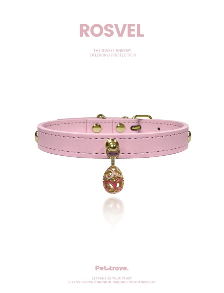 Light‑pink Rhinestone Collar for Cats & Dogs
