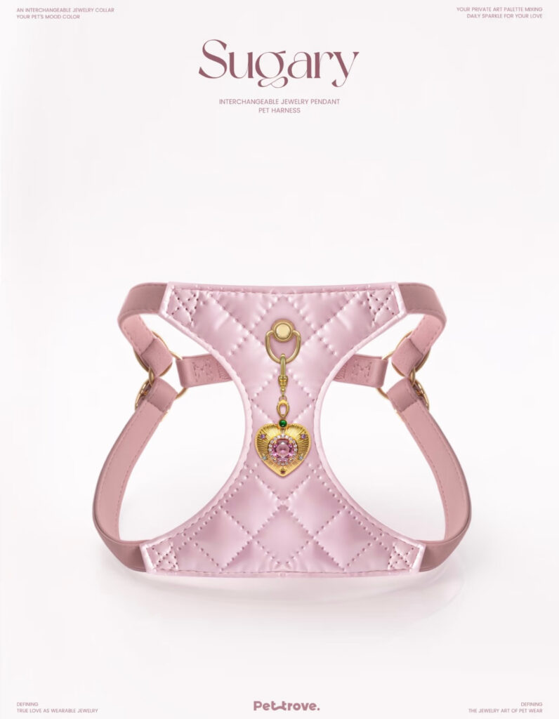Luxury Peach Pink Jewelry Dog/Cat Harness