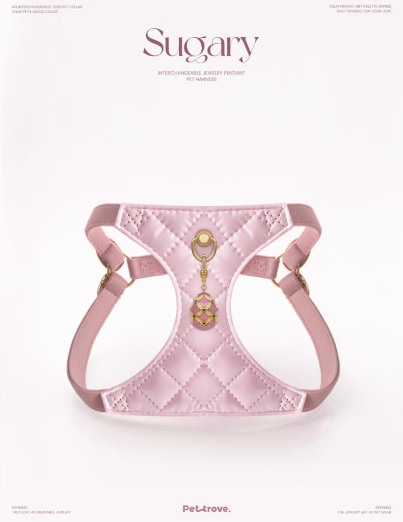 Luxury Peach Pink Jewelry Dog/Cat Harness