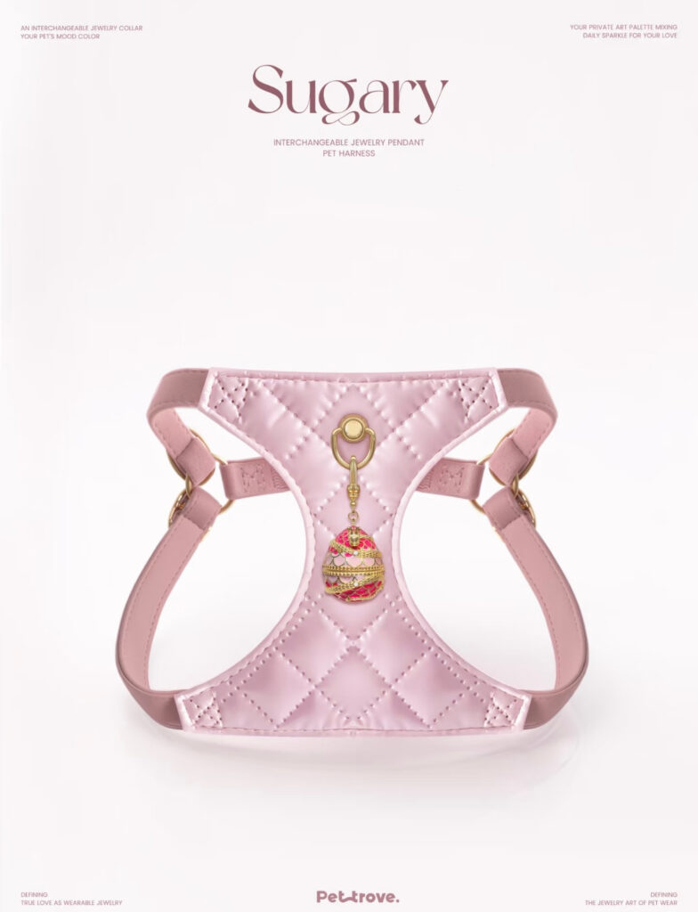 Luxury Peach Pink Jewelry Dog/Cat Harness