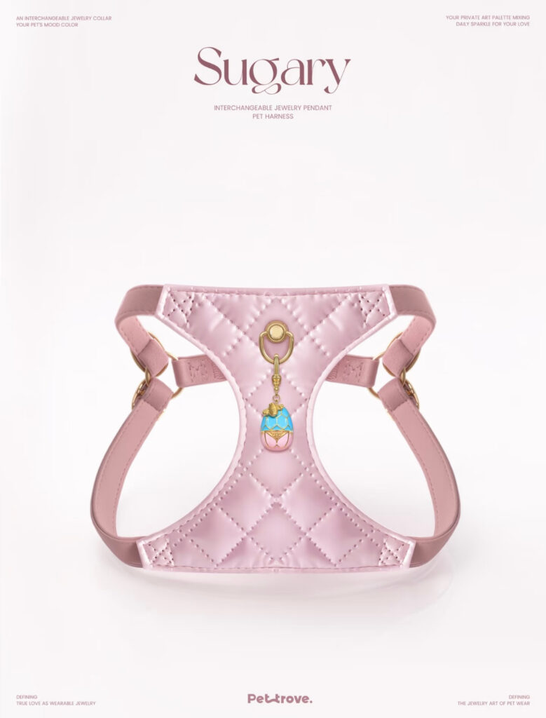 Luxury Peach Pink Jewelry Dog/Cat Harness style 4