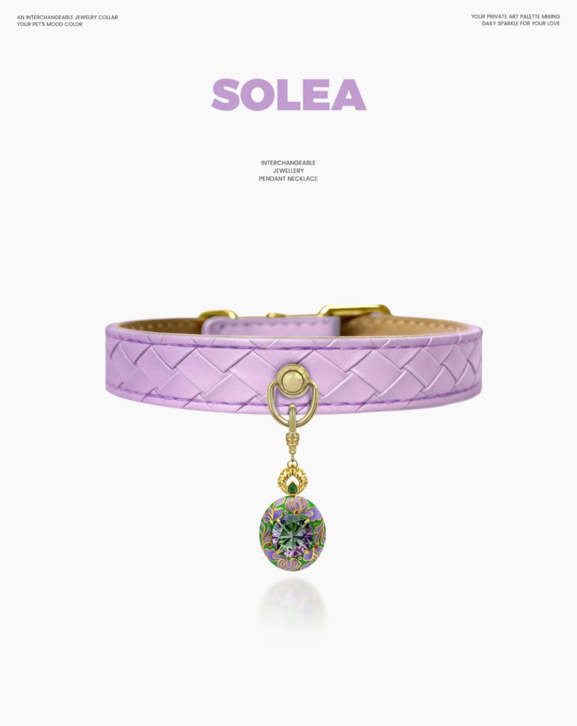 Light purple crocheted cat/dog collar.