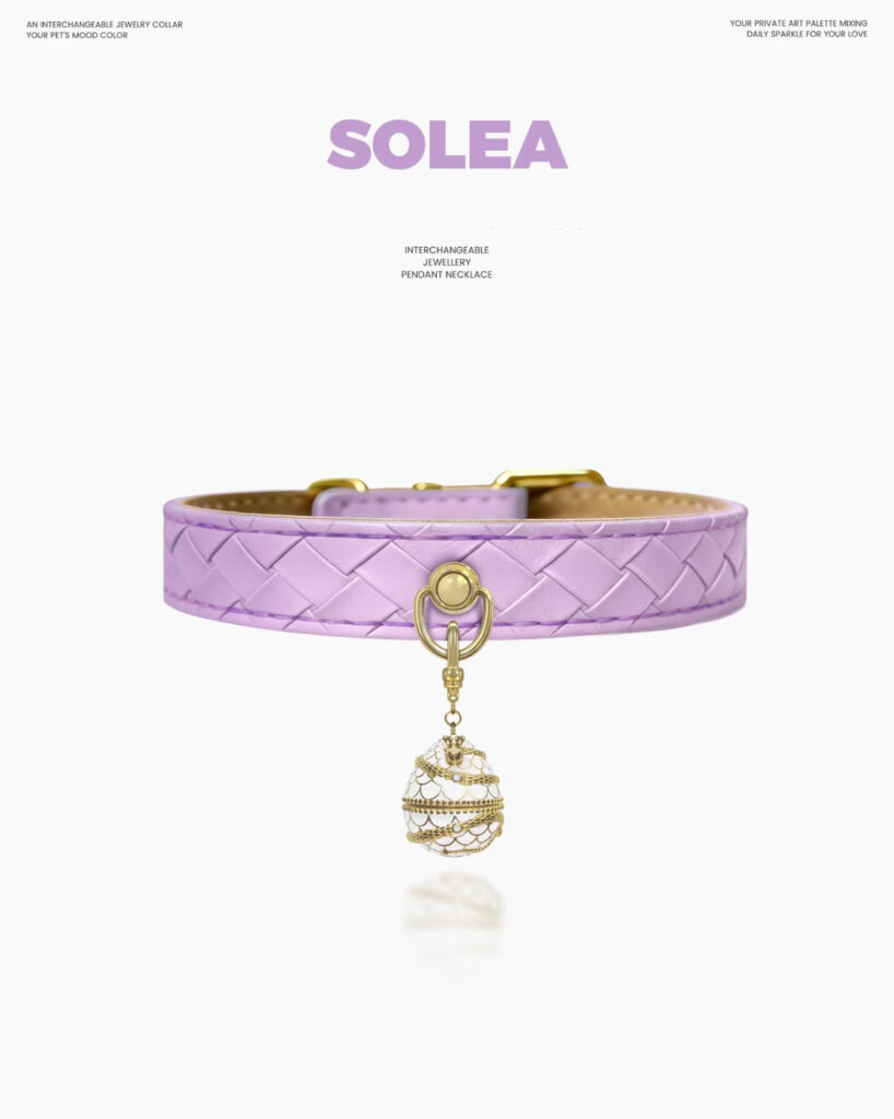 Light purple crocheted cat/dog collar. style 4